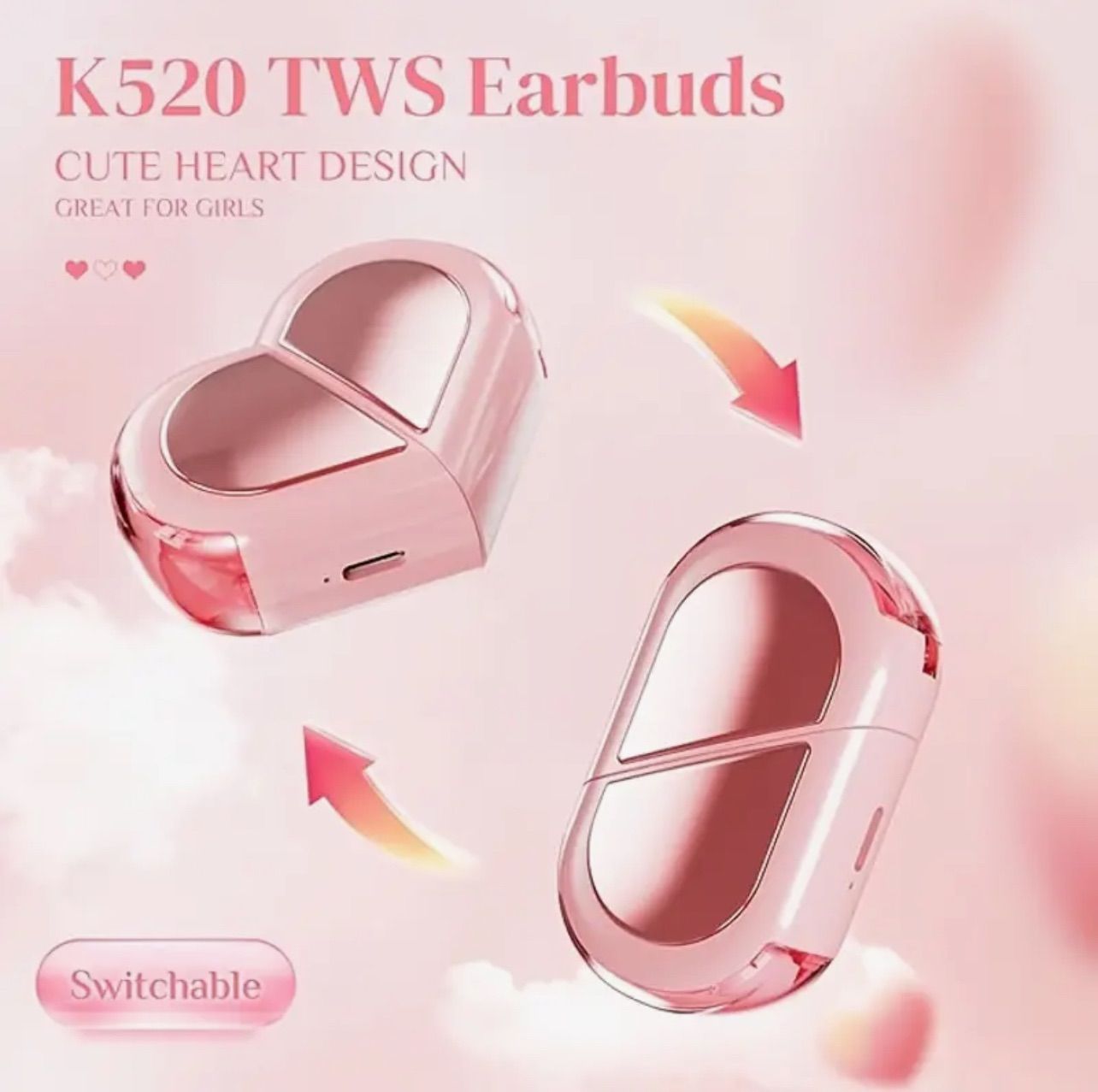 2025年最新】ハート型 折りたたみ式 ワイヤレスイヤホン - メルカリ