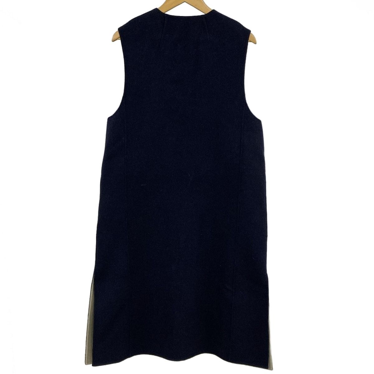 ADORE アドーア ベスト サイズ38 M レディース - ダークネイビー×グレーベージュ リバーシブル ロング丈