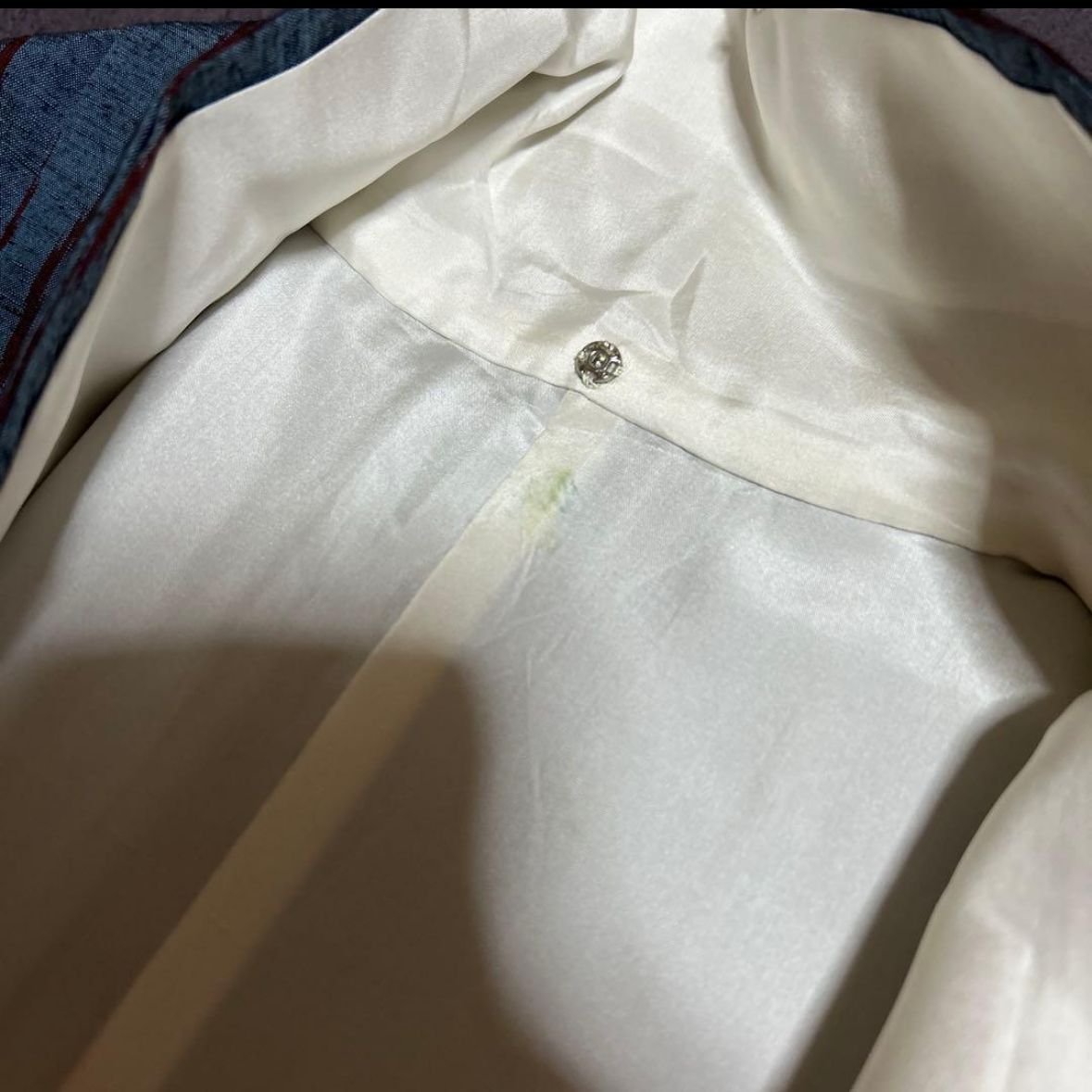 未使用近い 美品 袷 正絹 結城紬 小紋 フルセット 身丈165 裄丈66.5