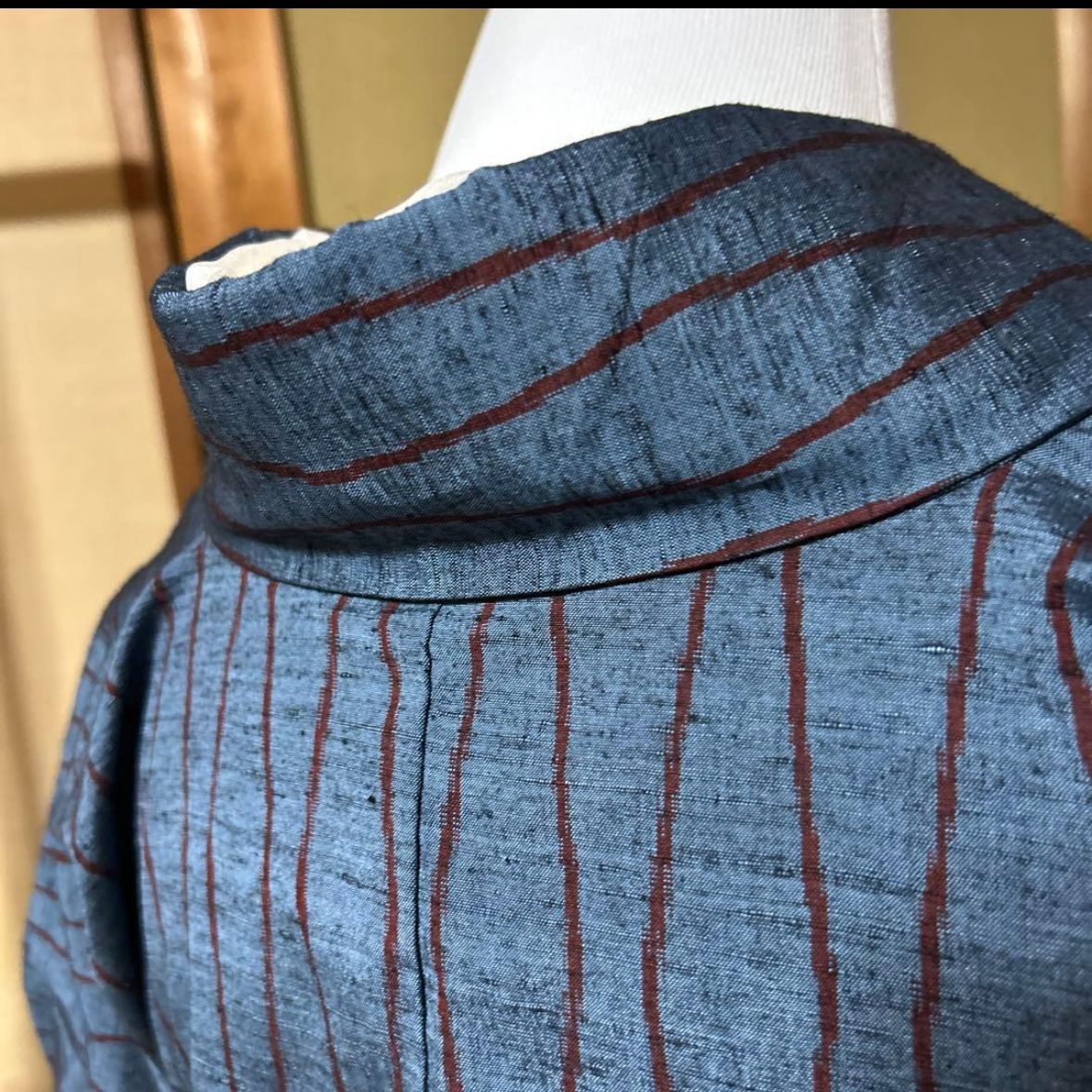 未使用近い　美品　袷　正絹　結城紬　小紋　フルセット　身丈157 裄丈66 未使用近い 美品 袷 正絹 結城紬 小紋 フルセット 身丈165 裄丈66.5