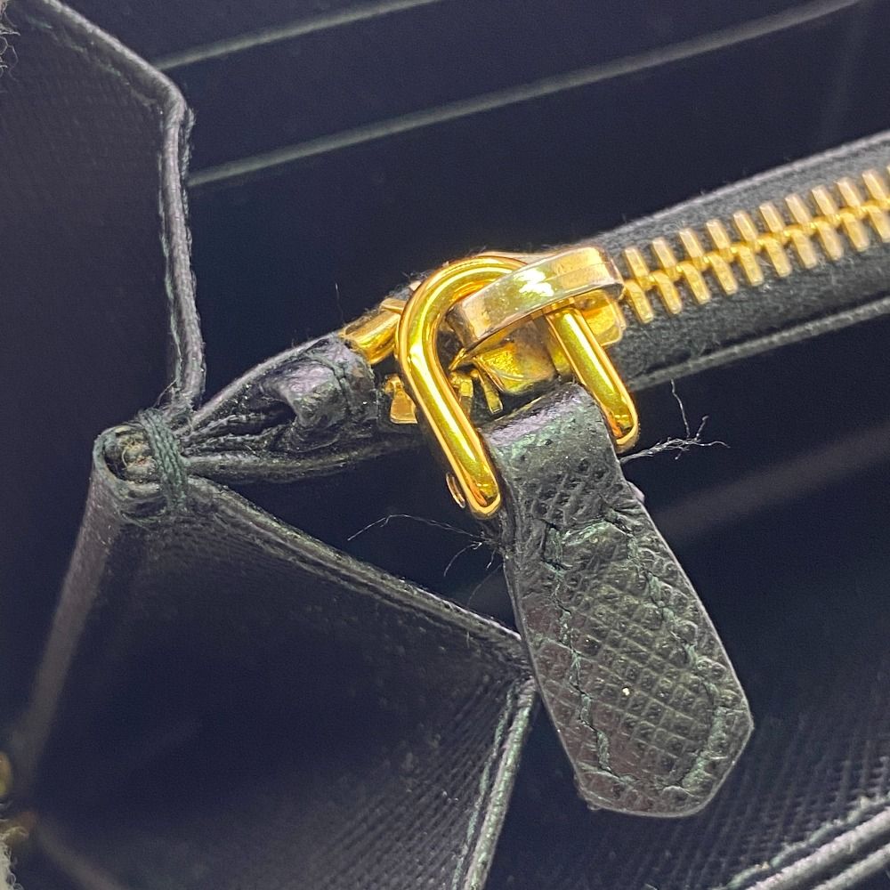  PRADA プラダ 1 ML 506 ラウンドファスナー ジップアラウンド 長財布 ブラック レディース その他 小物