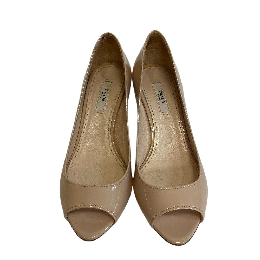 PRADA ベージュ オープントゥパンプス PRADA プラダ オープントゥ サンダル ベージュ レディース - メルカリ