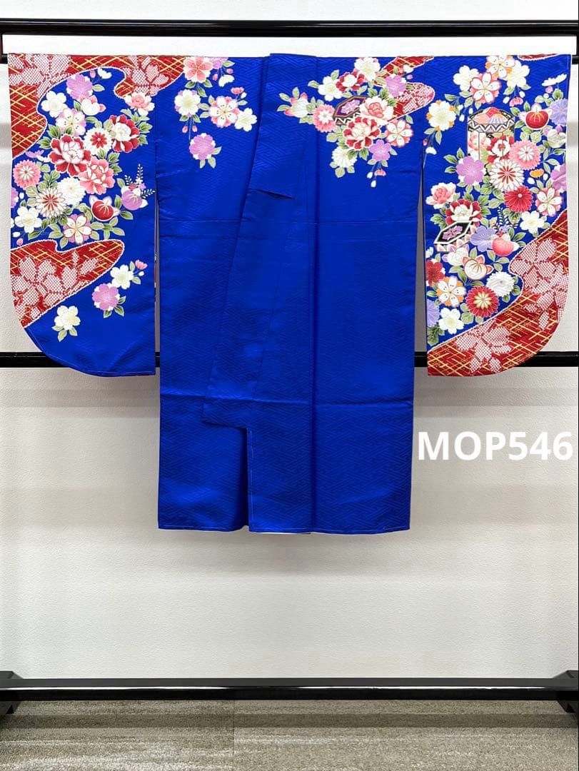 二尺袖 ポリエステル 貝桶と菊に橘 紋意匠 躾糸付き MOP 546