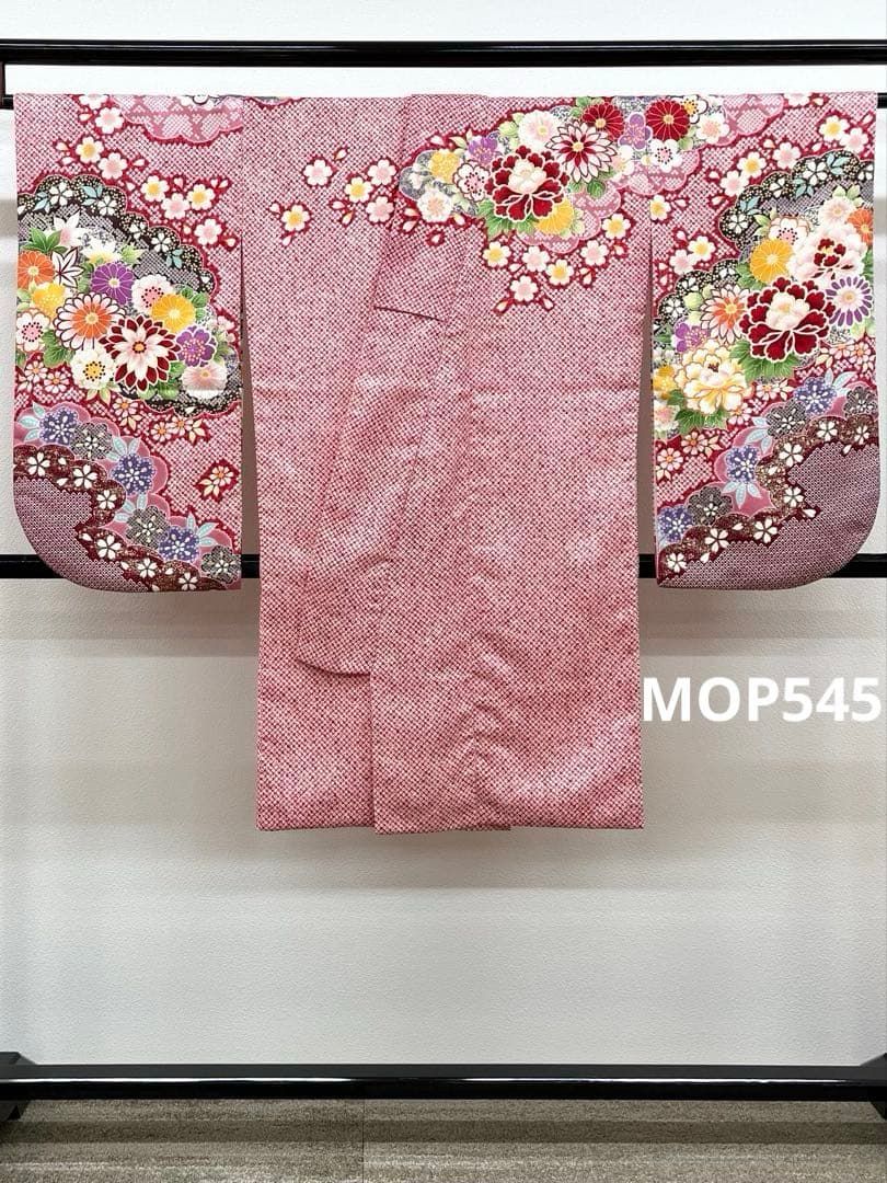 二尺袖 ポリエステル 金彩 牡丹 袴用 MOP 545