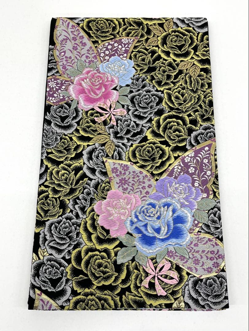 袋帯 正絹 振袖 薔薇尽くし D 228