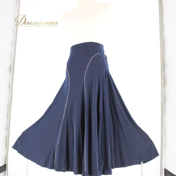 未使用品【社交ダンス】スタンダードスカート③（紺色） 社交ダンス 衣装 スタンダード スカート レッスンウェア 女性用 オール