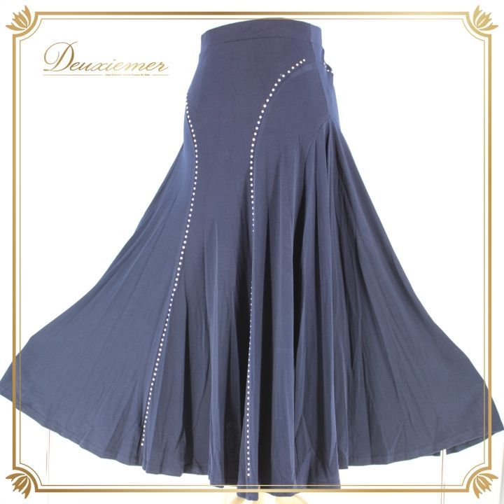 未使用品【社交ダンス】スタンダードスカート②（紺色） 社交ダンス 衣装 スタンダード スカート レッスンウェア 女性用 オール