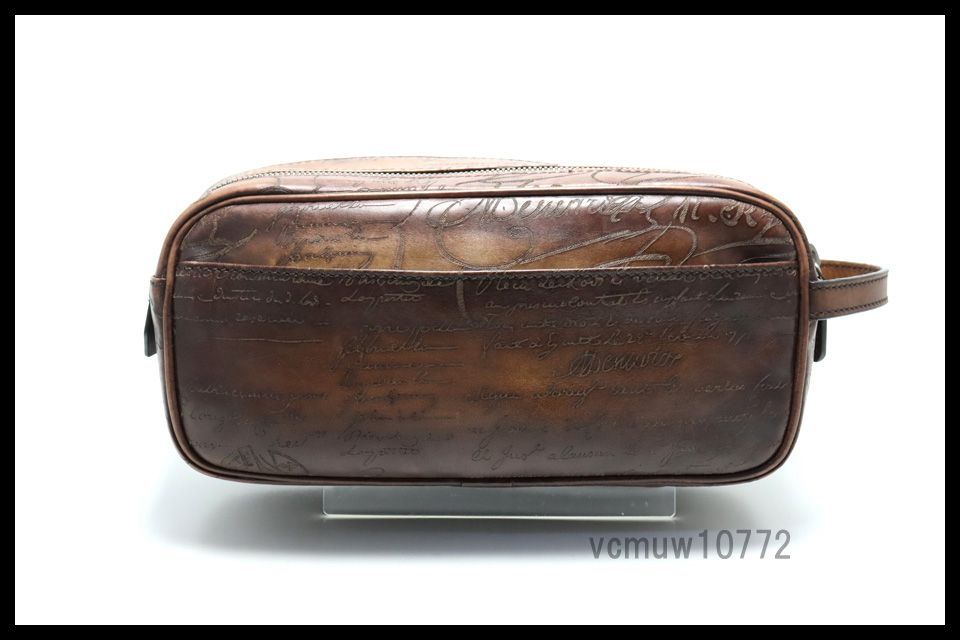 美 Berluti カリグラフィ レザー セカンドバッグ ベルルッティ 1113 qv 255 3 D