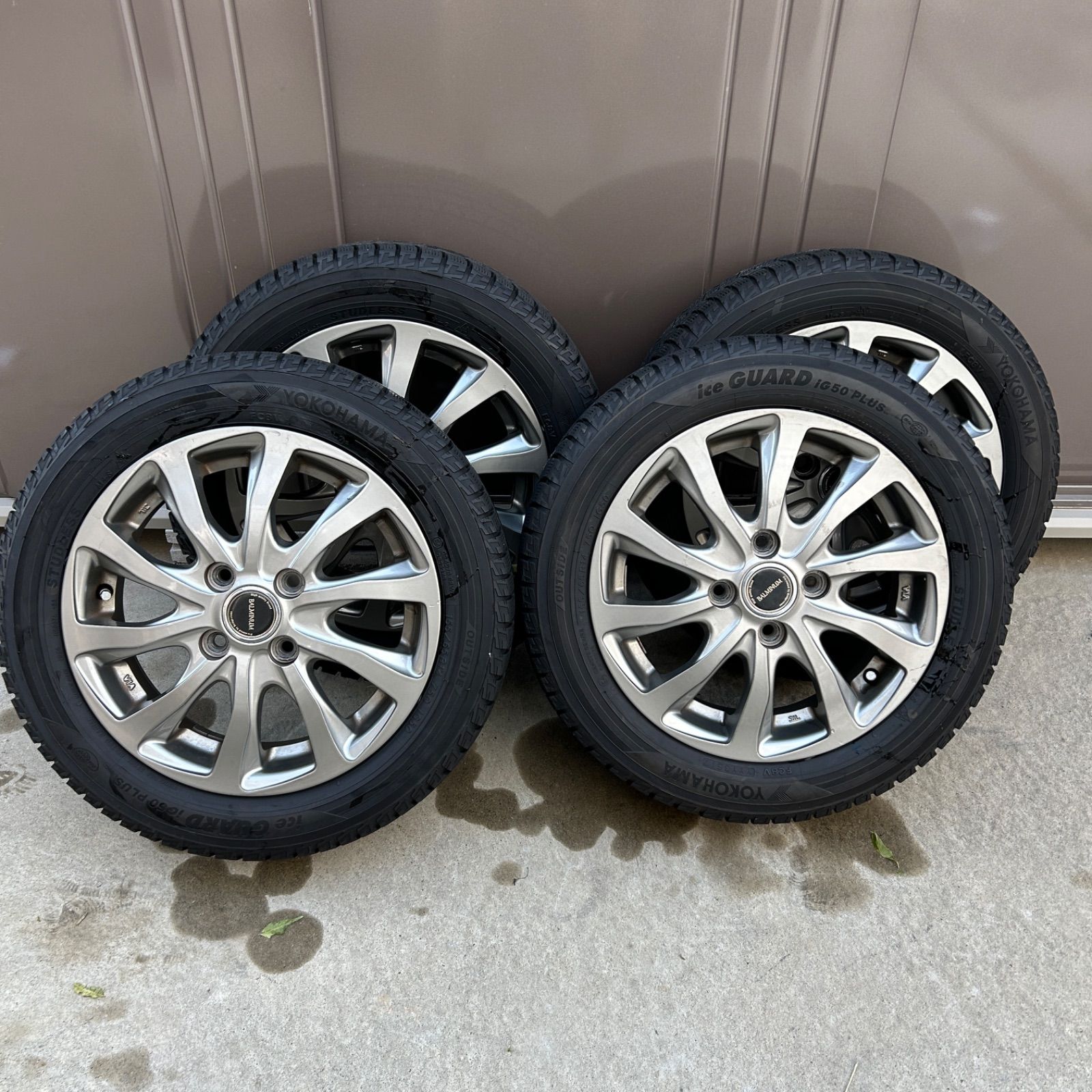 愛知県愛西市 バルミナ 155 65 R 14 4 1 2 J ヨコハマ ice GUARD iG 50 PLUS アイスガード スタッドレスタイヤ アルミホイールセット 2017年製 軽自動車 ラクルモーター館