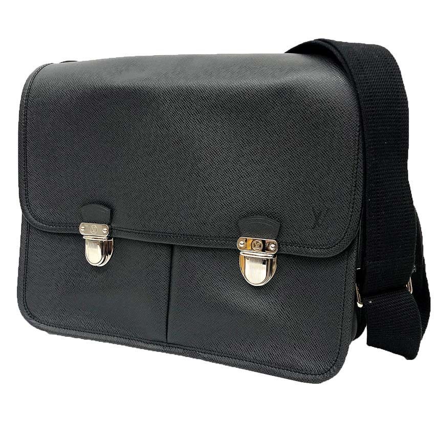 LOUIS VUITTON ルイヴィトン タイガ アレクセイ M 32472 ショルダーバッグ メッセンジャーバッグ レザー ブラック 黒 メンズ aq 12359