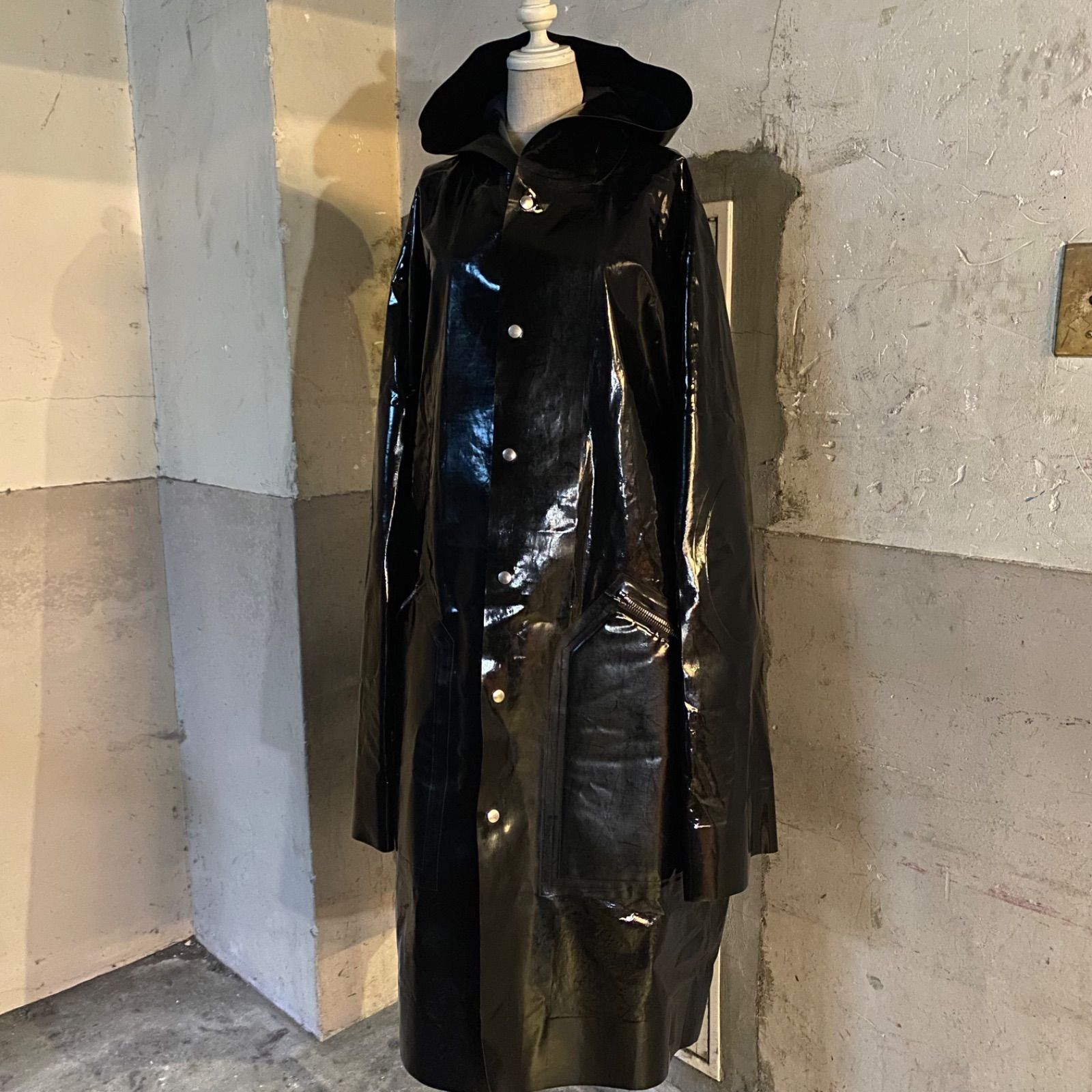 Rick Owens 20 AW エナメル ロングフーデッドコート リックオウエンス 2020 VY