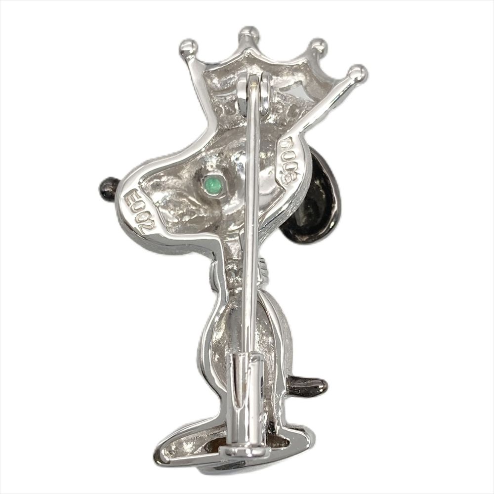 ドッグ モチーフ ブローチ ダイヤモンド 0.06 ct K 18 WG 5.8 g ホワイトゴールド 犬 レディース