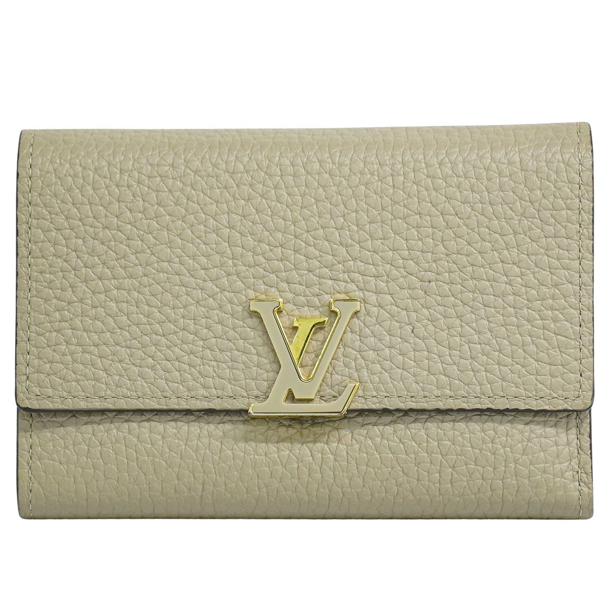 ルイヴィトン LOUIS VUITTON LV ポルトフォイユ カプシーヌ コンパクト トリヨン レザー 折財布 ガレ ベージュ M 62159 ビトン 財布 ウォレット フォロー割