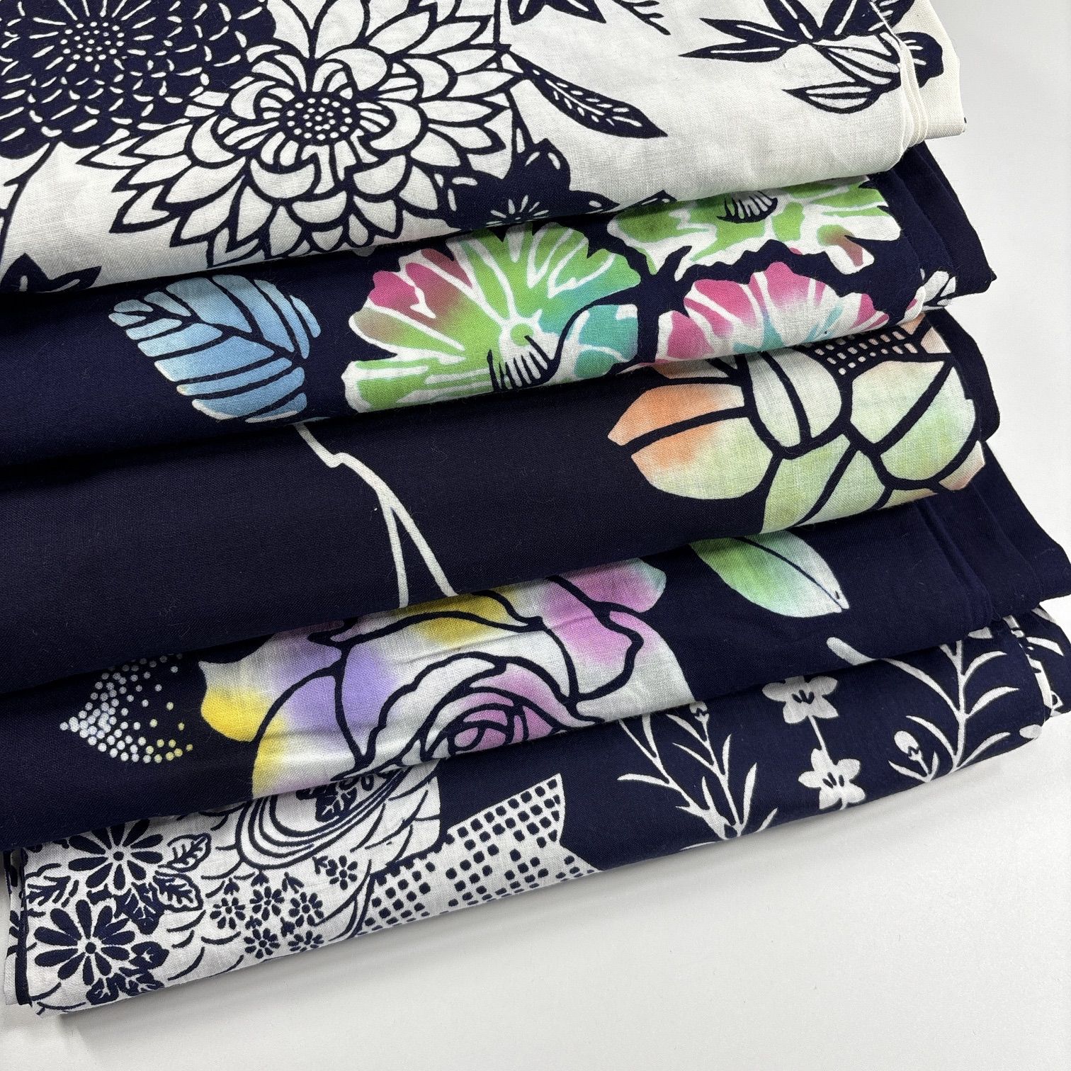 浴衣 5枚 綿 着物まとめ売り 同梱購入歓迎 リメイク用 着付け練習用