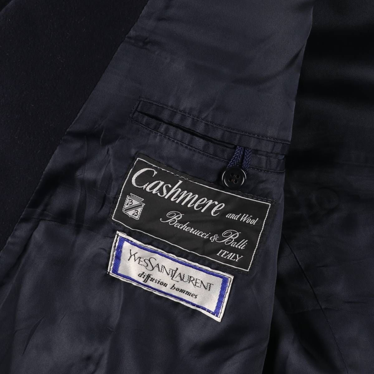 メンズ サンローラン YvesSaintLaurent ダブルチェスター ロングコート