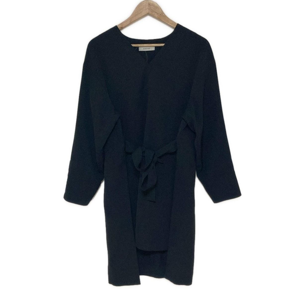 ADORE(アドーア) ワンピース サイズ38 M レディース - 黒 Vネック/長袖