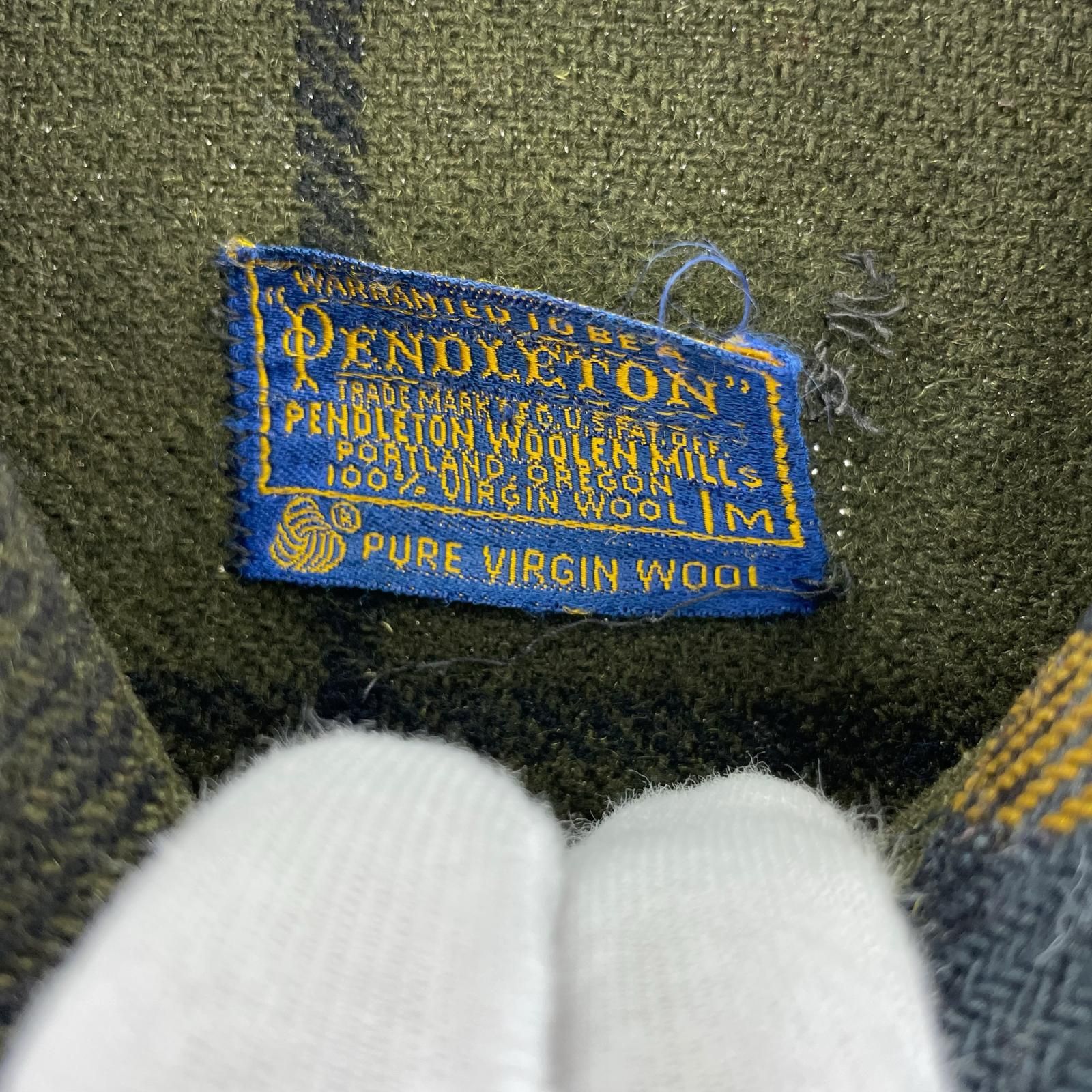 PENDLETON 60s USA CPO ｼｬﾂｼﾞｬｹｯﾄ M ｸﾞﾘｰﾝ 工場 60s pendleton ウール