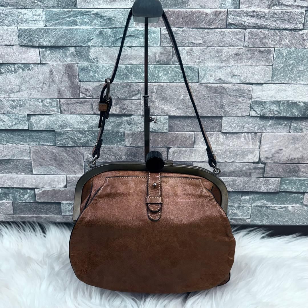 MARNI がま口 レザー ハンドバッグ MARNI マルニ レザーハンドバッグ トートバック ワンショルダーバッグ