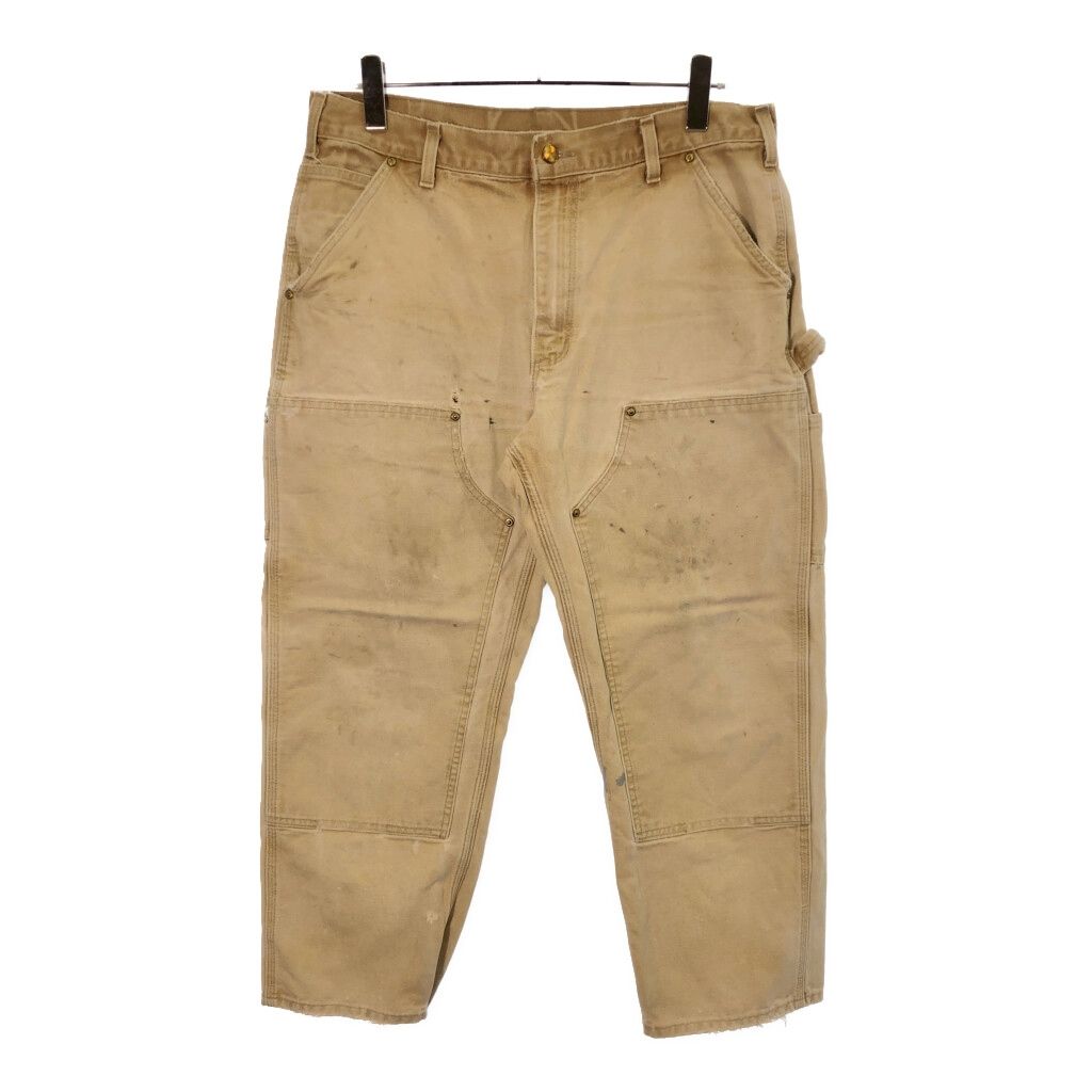 00年代 Carhartt カーハート ダック ダブルニー ペインターパンツ ライトブラウン メンズ W 36 L 28 古着 X 0280