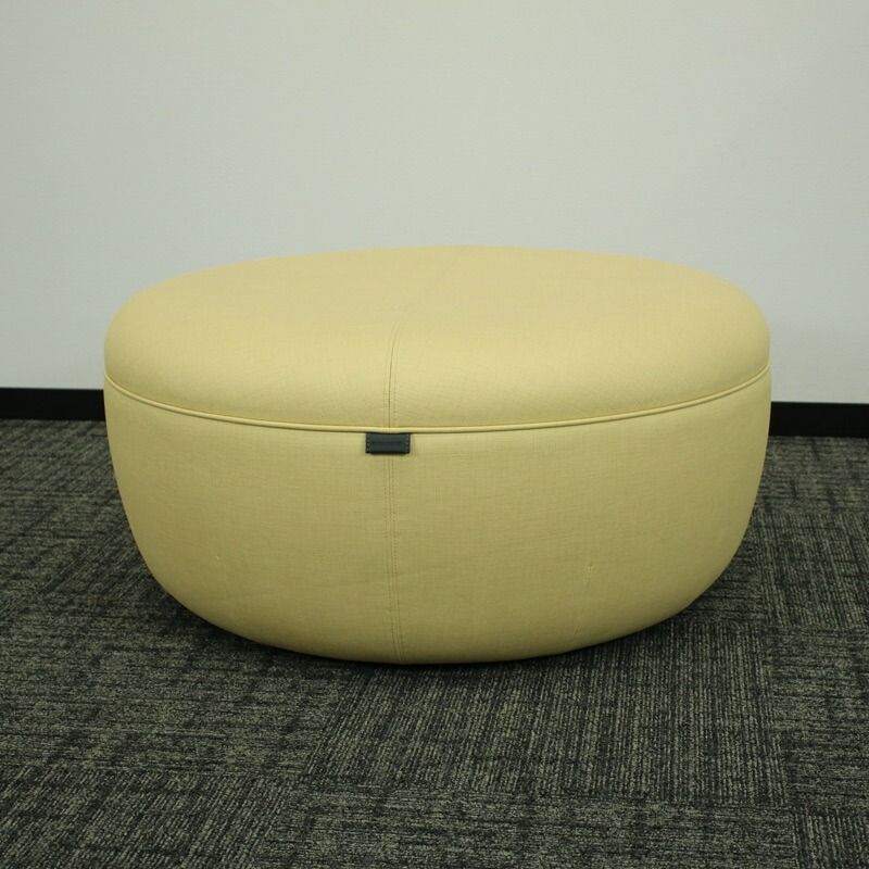 中古 スツール オカムラ ライブス プーフ イエロー 幅900×奥行900×高さ