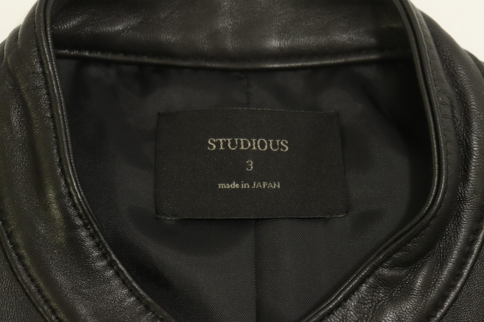 お買い得品 STUDIOUS メンズシングルライダースジャケット 3 st
