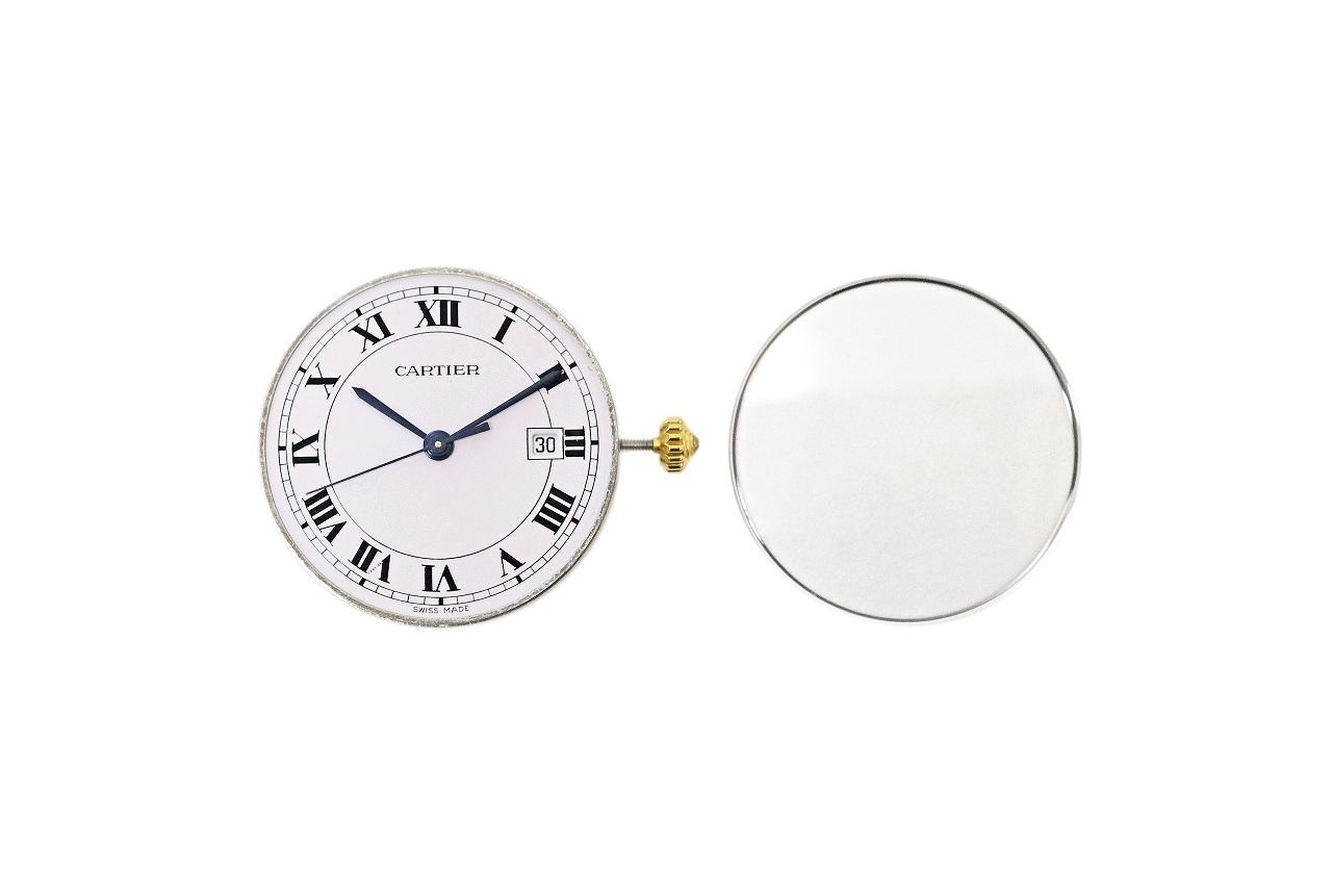 カルティエ メンズ ヴァンドーム ムーブメント QZ ダイヤ竜頭 白文字盤 Cal.685 可動品 修理明細書付