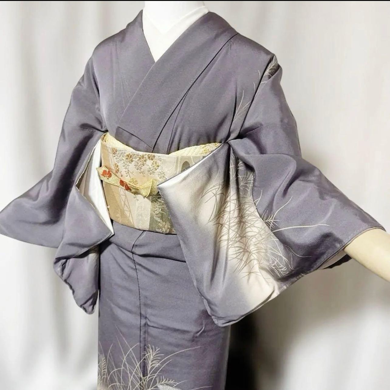 新品 美品 袷 正絹 縮緬 訪問着 フルセット 西陣唐織金箔袋帯 - メルカリ