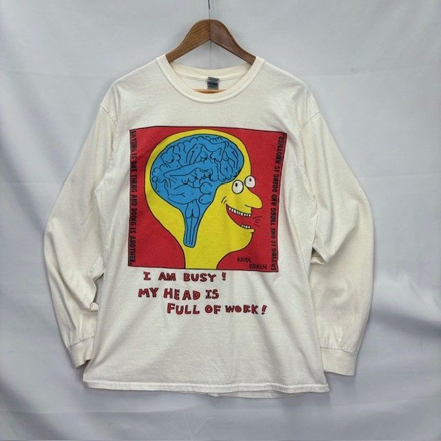 NUDE BRAIN アートプリント ロングスリーブTシャツ サイズⅬ GILDAN
