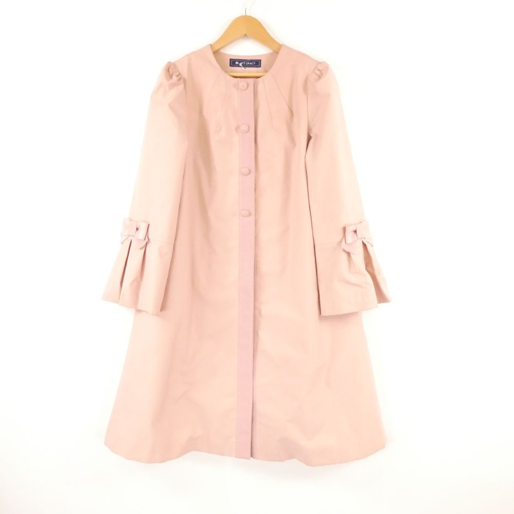 M S GRACY エムズグレイシー ノー コート 38 ポリエステル 長袖 リボン レディース
