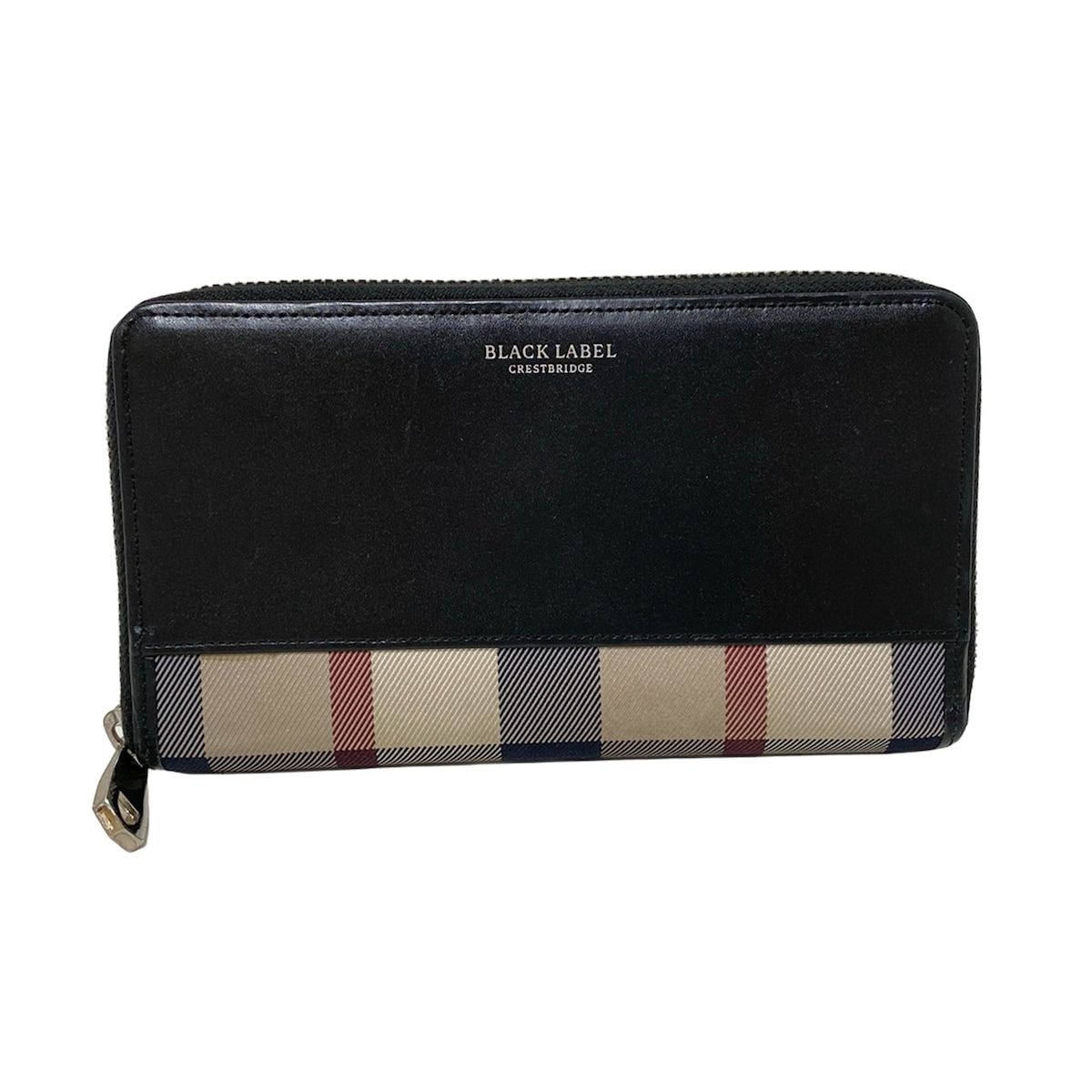 BLACK LABEL CRESTBRIDGE ブラックレーベルクレストブリッジ 長財布 黒 アイボリー レッド チェック柄 レザー
