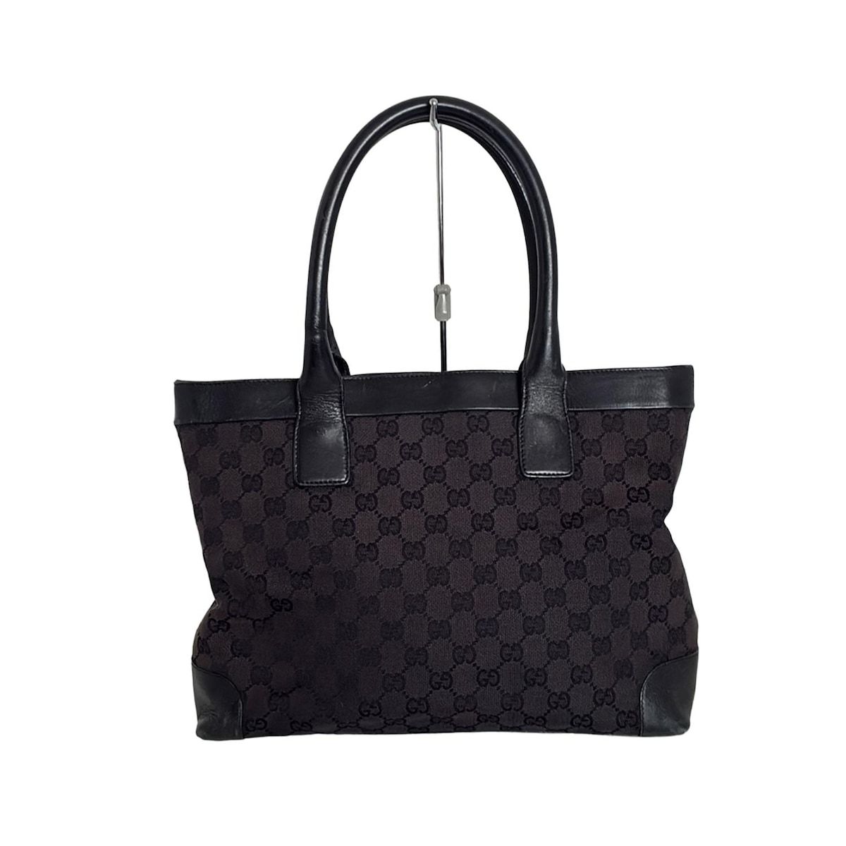 GUCCI(グッチ) ハンドバッグ GG柄 0021119 黒 レザー - メルカリ