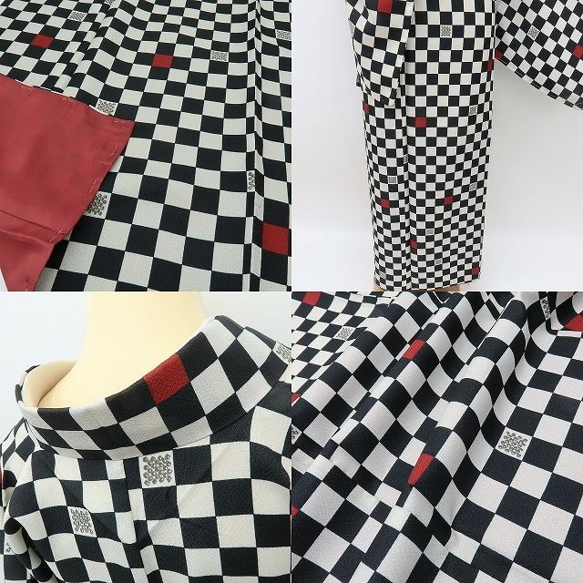  六花-RIKKA- 洗える着物 仕付け糸付 市松 トールサイズ 小紋 着物 A 4193 小紋 着物