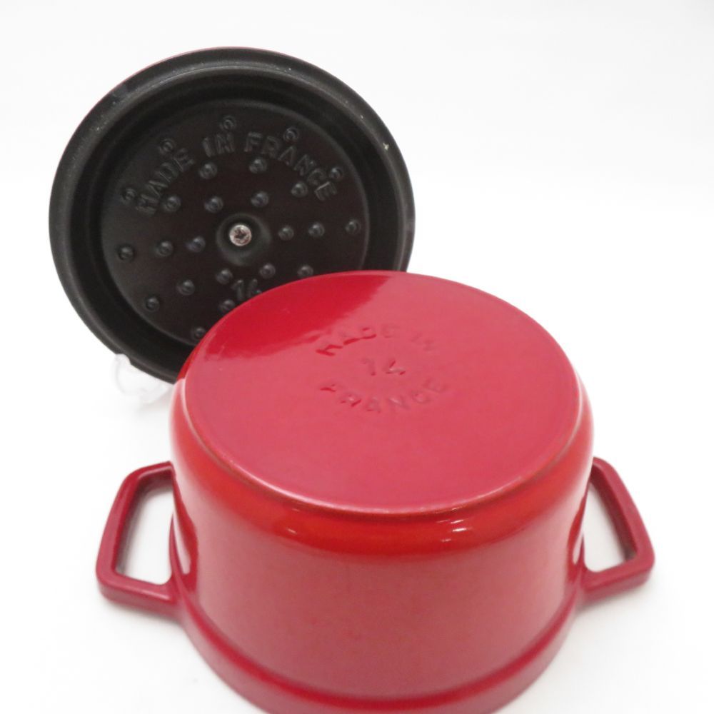 STAUB ストウブ ピコ ココット ラウンド 両手鍋 14cm チェリー 鋳物