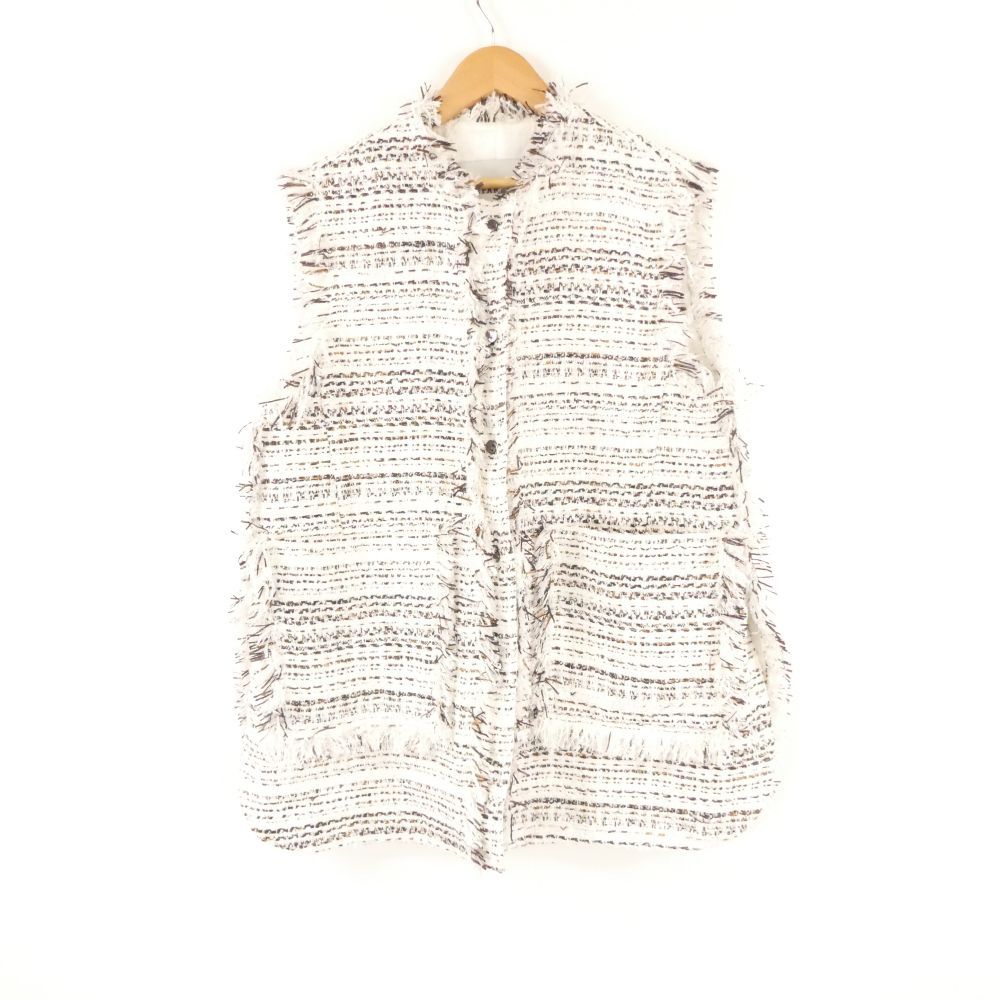 DEPAREILLE デパリエ ジレ 38 レーヨン ナイロン ベスト ツイード