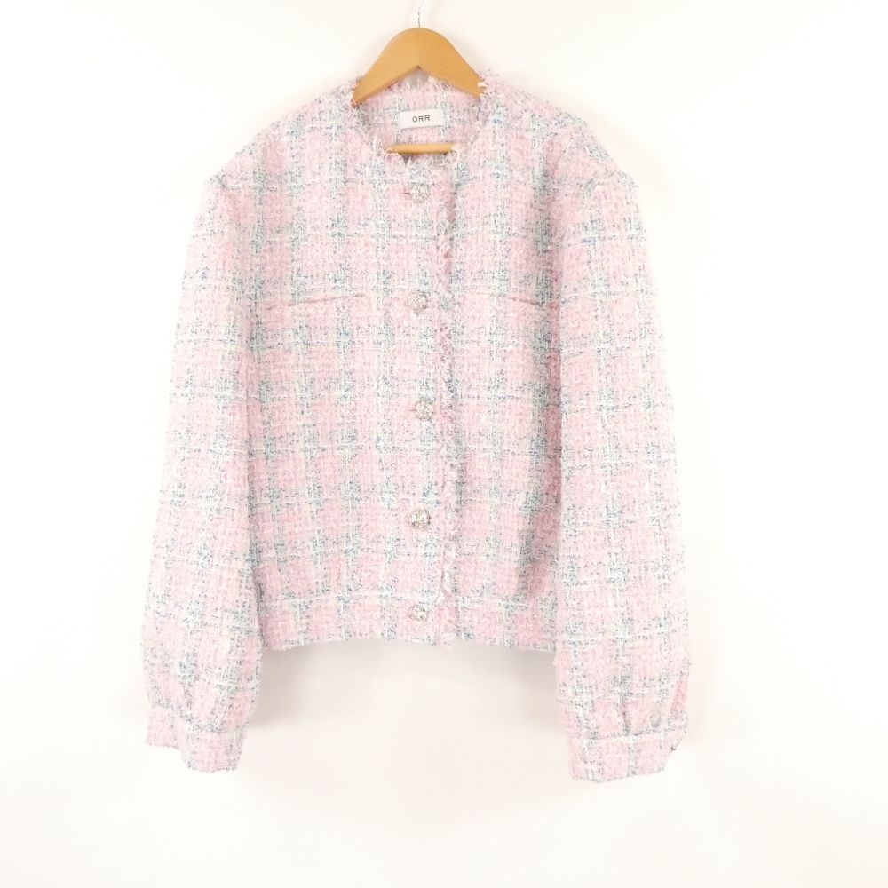 ORR オル ノー ジャケット M ポリエステル コットン 長袖 ツイード レディース