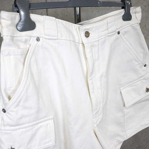  PRADA プラダ トライアングルロゴ カーゴ ショーツ ハーフパンツ メンズ size M 白 101441 ワークパンツ カーゴパンツ パンツ