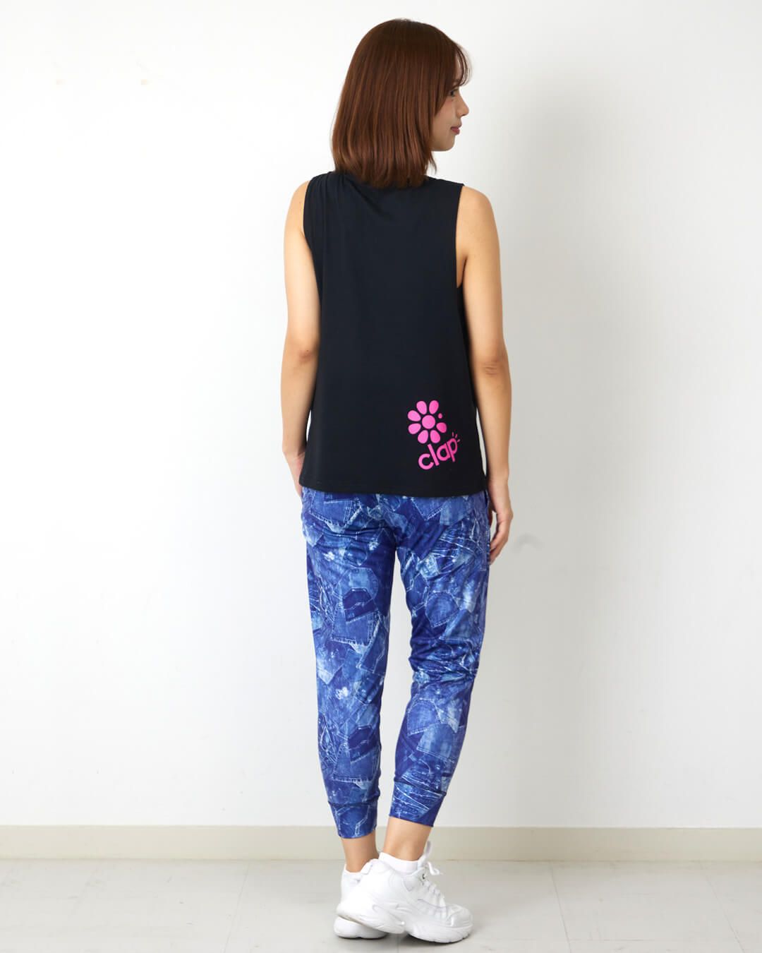 新品 クラップ フィットネス ウェア clap パンツ DENIM-POCKET CROPPED