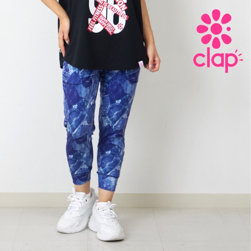 新品 クラップ フィットネス ウェア clap パンツ DENIM-POCKET CROPPED