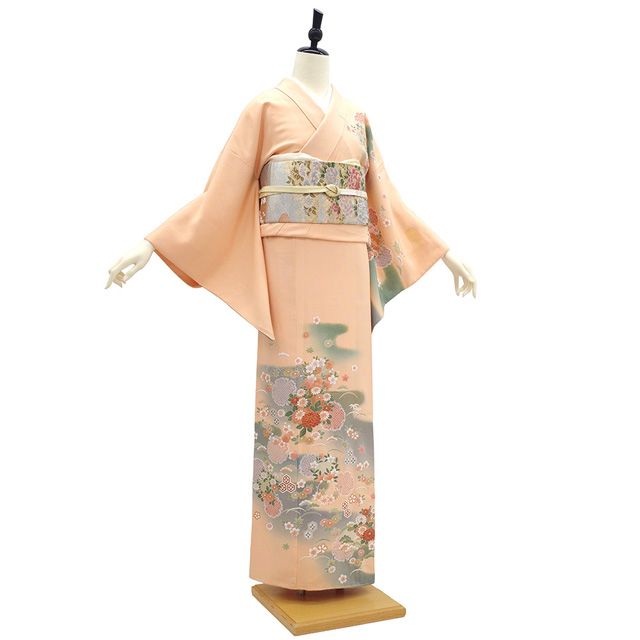 新古品】 訪問着 着物 未使用 フォーマル 正絹 袷 金駒刺繍 刺繍 絞り