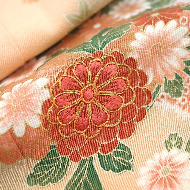 新古品】 訪問着 着物 未使用 フォーマル 正絹 袷 金駒刺繍 刺繍 絞り