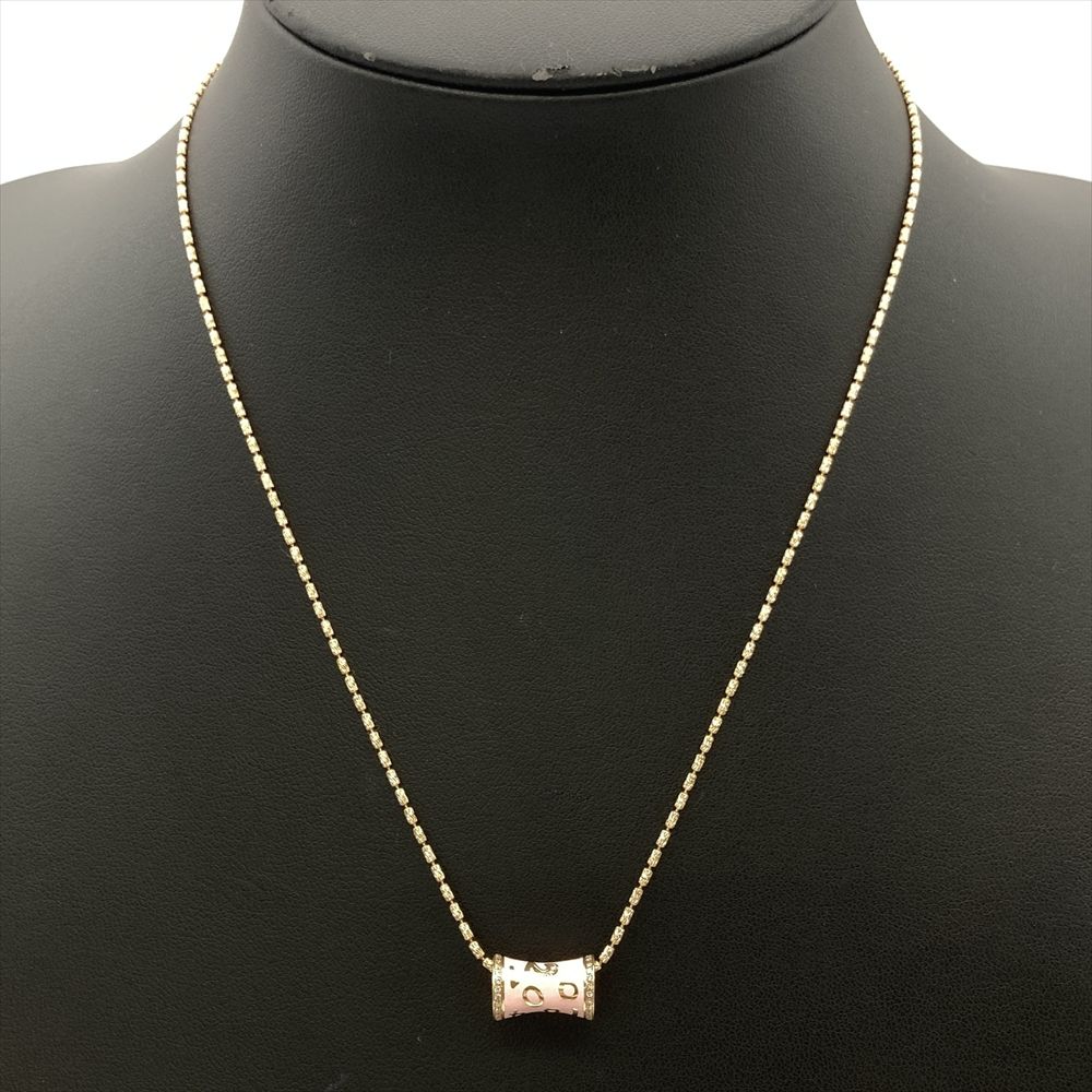 ナンバー デザイン ネックレス ダイヤモンド 0.15ct K18PG 5.8g