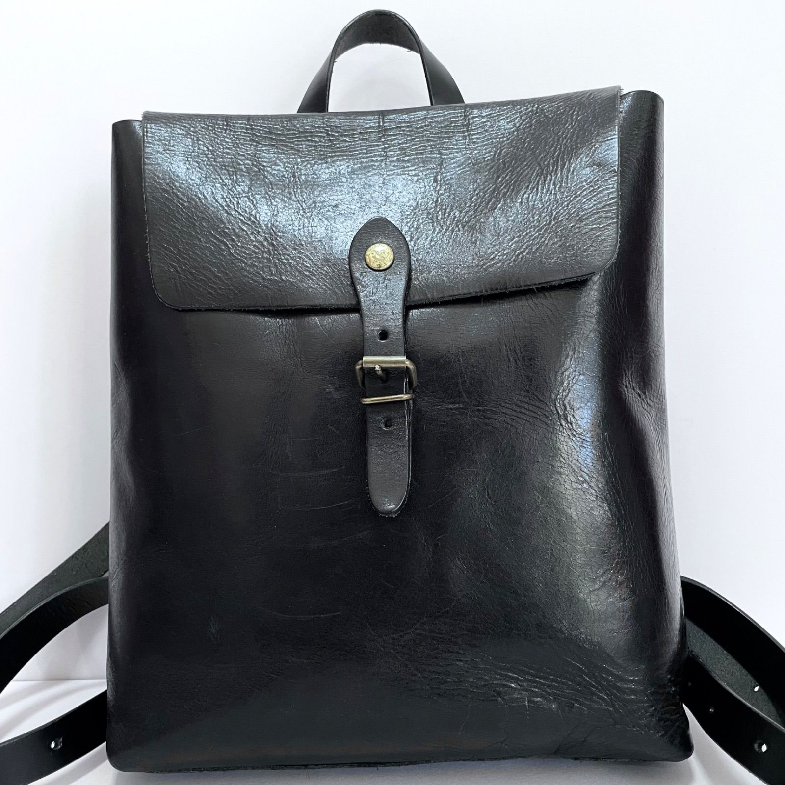 kissora キソラ オイルバケッタ リュック デイパック 本革 オールレザー ブラック 黒