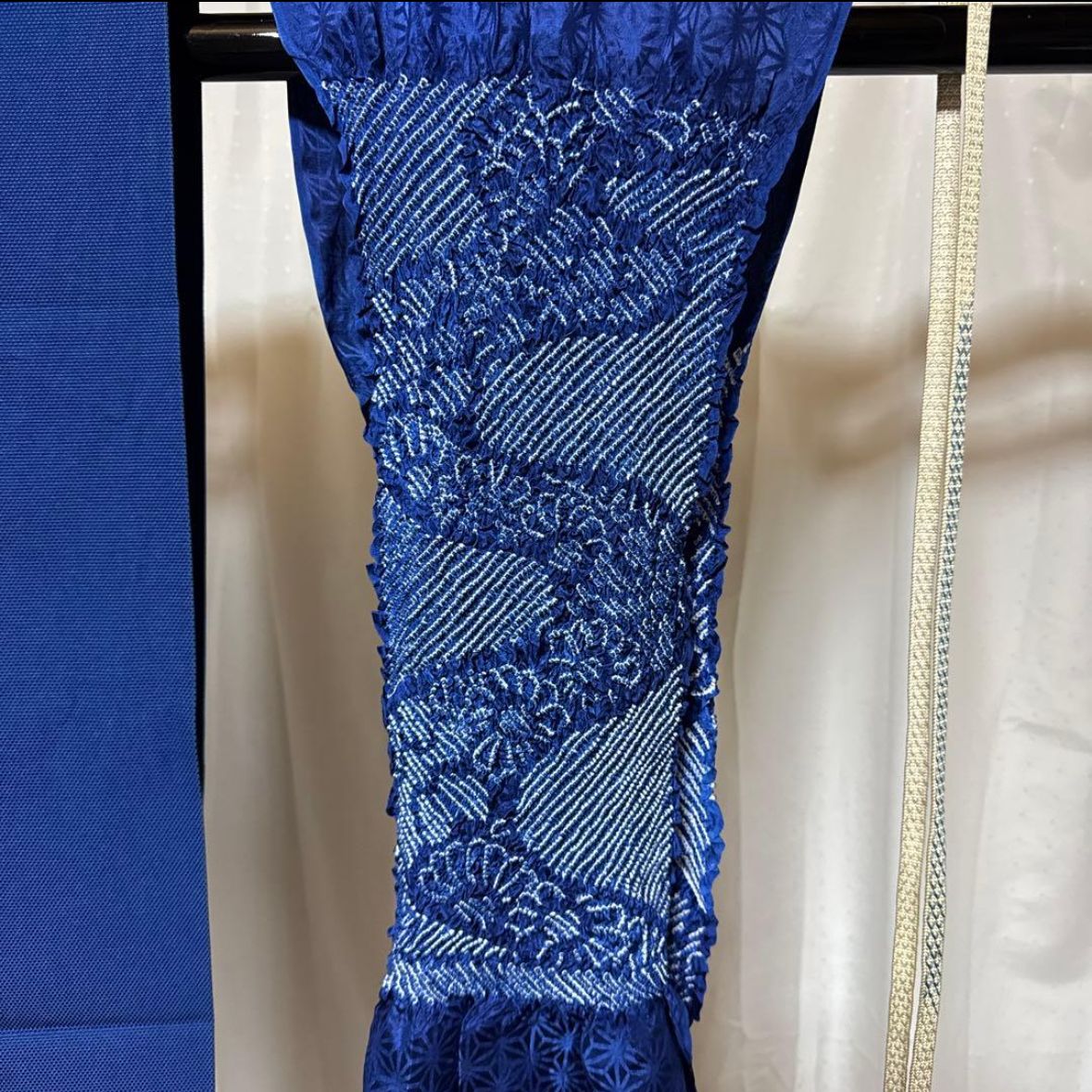 美品 袷 正絹 型染め 友禅 紅型風小紋 江戸小紋 フルセット 刺繍名古屋