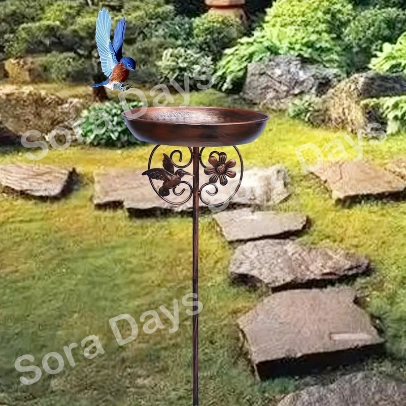 ガーデンオブジェ バードバス ヴィンテージ調鋳鉄製 鳥用ウォーター