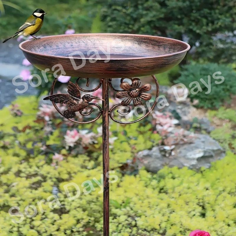 ガーデンオブジェ バードバス ヴィンテージ調鋳鉄製 鳥用ウォーター