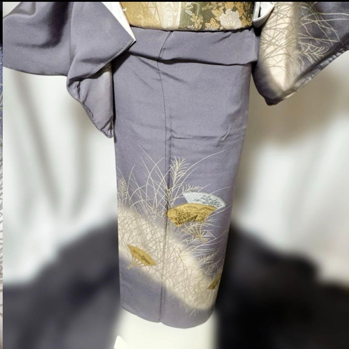 新品 美品 袷 正絹 縮緬 訪問着 フルセット 西陣唐織金箔袋帯 - メルカリ