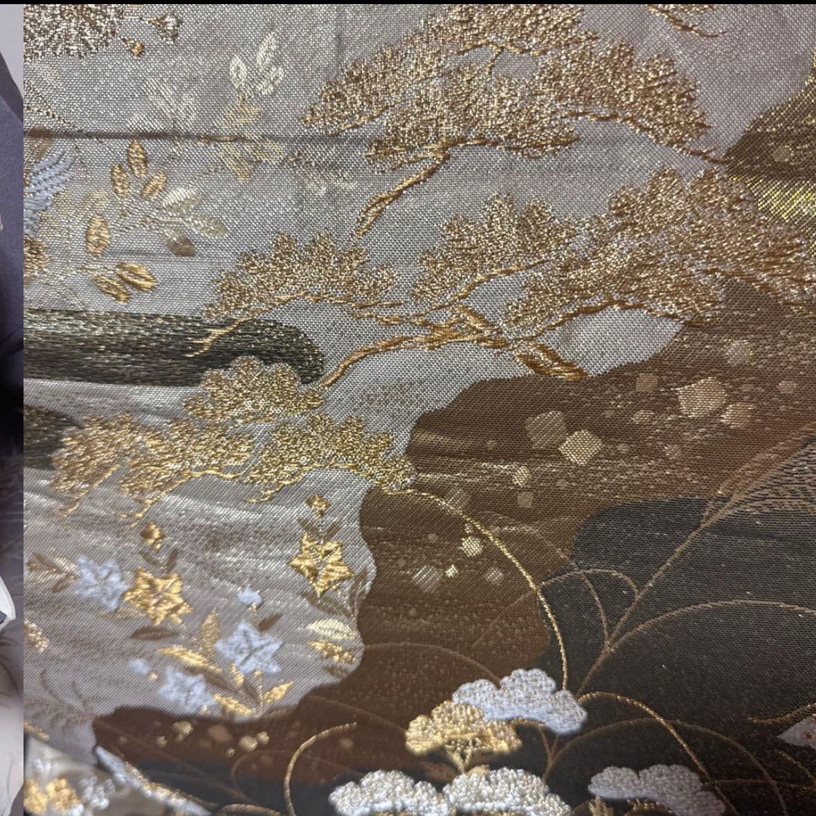 新品 美品 袷 正絹 縮緬 訪問着 フルセット 西陣唐織金箔袋帯 - メルカリ