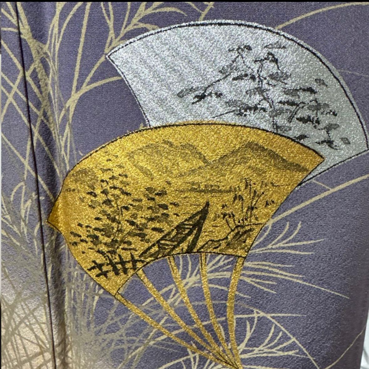 新品 美品 袷 正絹 縮緬 訪問着 フルセット 西陣唐織金箔袋帯 - メルカリ