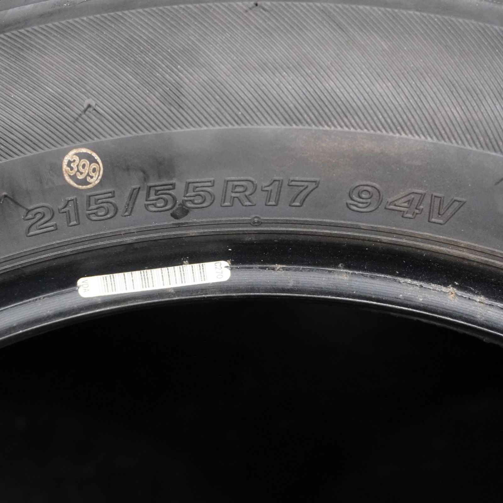  23年製 バリ山 セイバーリング SL 201 215 55 R 17 2本 パンク等修復用に ヴェゼル オデッセイ クラウン カムリ エスティマ等 17インチ サマータイヤ ノーマルタイヤ