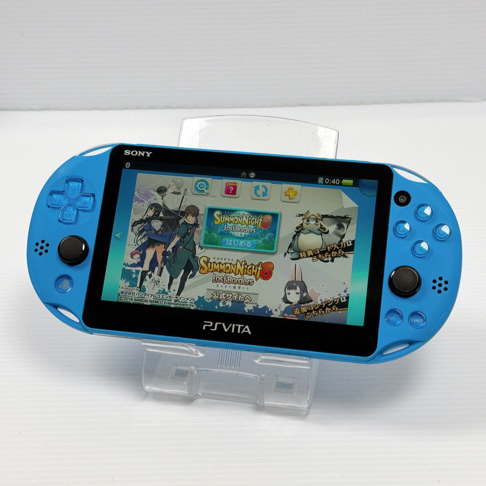 PSVITA PCH 2000 アクアブルー 4 GBメモリーカード付き PlayStation Vita FW 3.74 遊べるセット ソニー プレイステーション サモンナイト6 ゲームソフト付き